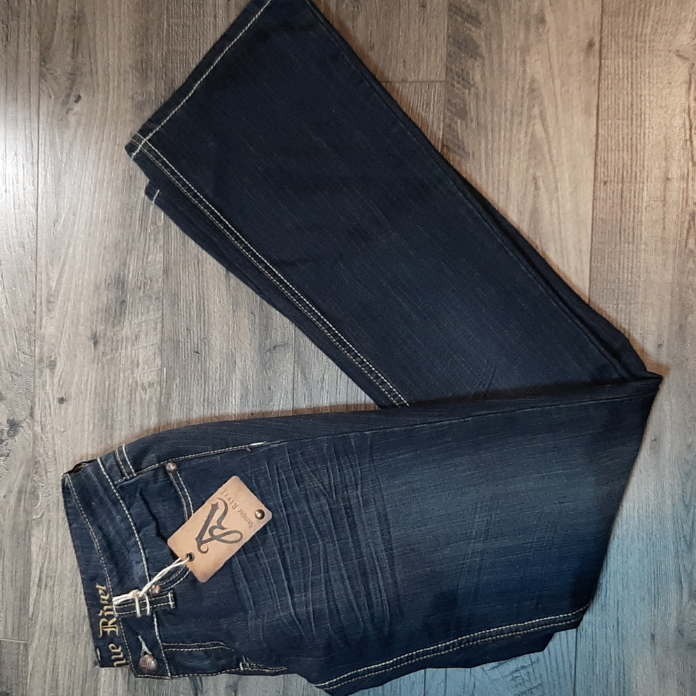 NWT 28 Antique Rivet Venice wash low rise bootcut embellishe jean pants size 28